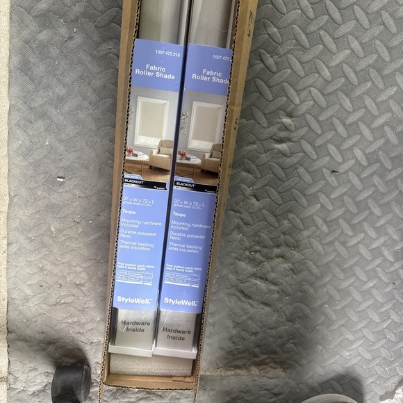 2x Stylewell Cordless Blackout Roller Shade Fabric Taupe Cut to Size 37.25" W - Picture 3 of 6